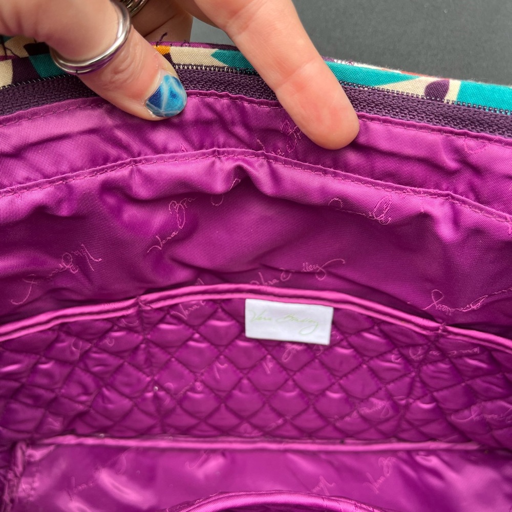 Vera Bradley plum crazy purse shoulder bag purple - Picture 6 of 9